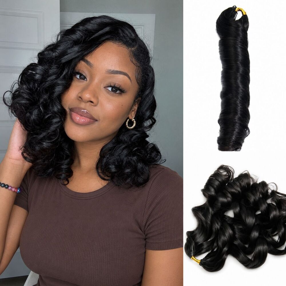 18” Human Crochet Hair French Curl 120g 100 Strands Miracle Knots